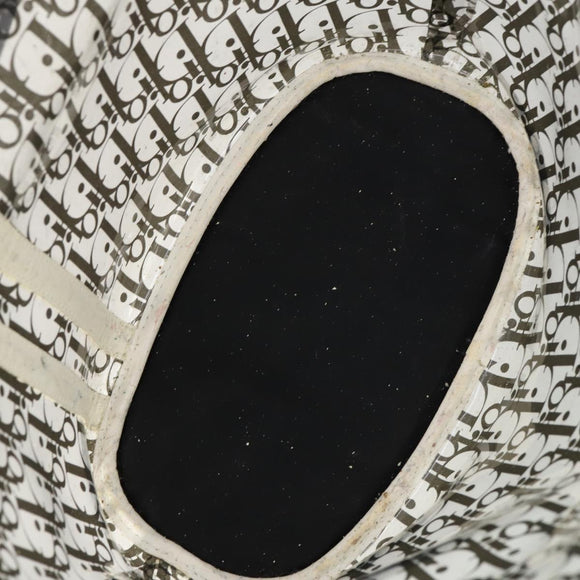 Christian Dior Trotter Canvas Hand Bag Vinyl Clear Silver Auth 162441