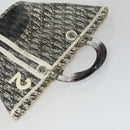 Christian Dior Trotter Canvas Hand Bag Vinyl Clear Silver Auth 162441-6