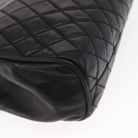 BALLY Chain Shoulder Bag Leather Black Gold Auth 162445