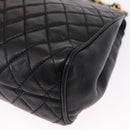 BALLY Chain Shoulder Bag Leather Black Gold Auth 162445-13