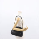 BALLY Chain Shoulder Bag Leather Black Gold Auth 162445-21