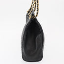 BALLY Chain Shoulder Bag Leather Black Gold Auth 162445-4