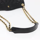 BALLY Chain Shoulder Bag Leather Black Gold Auth 162445-7