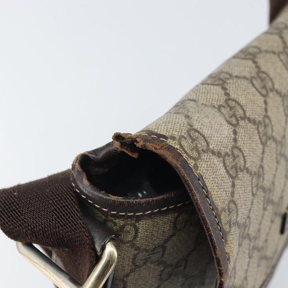 GUCCI GG Supreme Shoulder Bag PVC Beige 223666 Auth 162452
