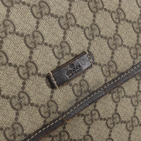 GUCCI GG Supreme Shoulder Bag PVC Beige 223666 Auth 162452