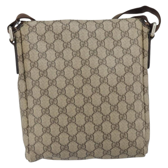 GUCCI GG Supreme Shoulder Bag PVC Beige 223666 Auth 162452