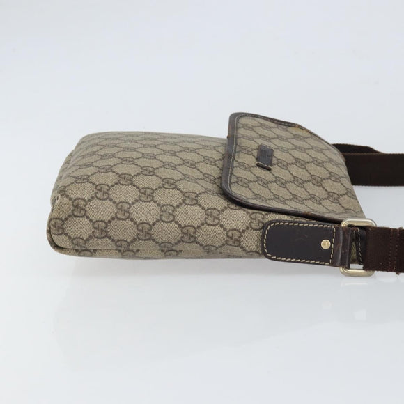 GUCCI GG Supreme Shoulder Bag PVC Beige 223666 Auth 162452