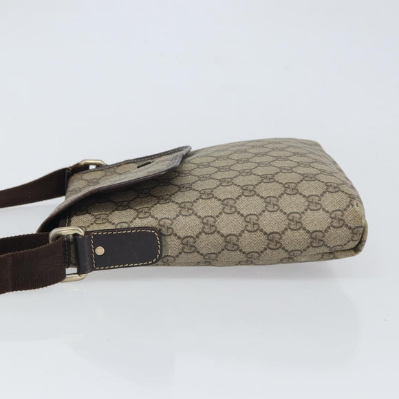GUCCI GG Supreme Shoulder Bag PVC Beige 223666 Auth 162452