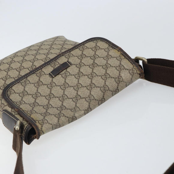 GUCCI GG Supreme Shoulder Bag PVC Beige 223666 Auth 162452