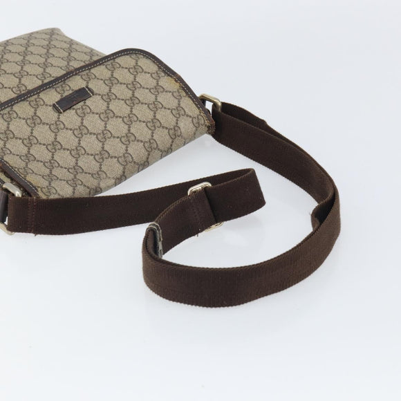 GUCCI GG Supreme Shoulder Bag PVC Beige 223666 Auth 162452
