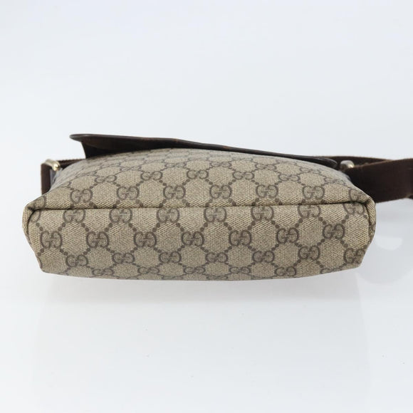 GUCCI GG Supreme Shoulder Bag PVC Beige 223666 Auth 162452