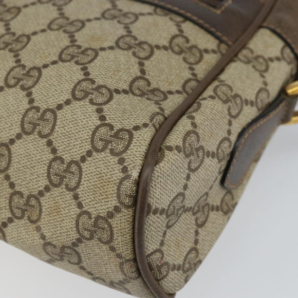 GUCCI GG Supreme Web Sherry Line Bag PVC Beige Gold 24 02 005 Auth 162455