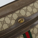 GUCCI GG Supreme Web Sherry Line Bag PVC Beige Gold 24 02 005 Auth 162455-17