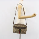 GUCCI GG Supreme Web Sherry Line Bag PVC Beige Gold 24 02 005 Auth 162455-24