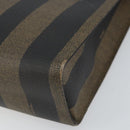 FENDI Pecan Canvas Tote Bag Brown Black Auth 162463-9
