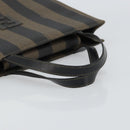 FENDI Pecan Canvas Tote Bag Brown Black Auth 162463-7