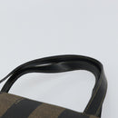 FENDI Pecan Canvas Tote Bag Brown Black Auth 162463-8