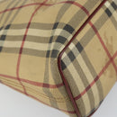 BURBERRY Nova Check Tote Bag PVC Beige Silver Auth 162465-11