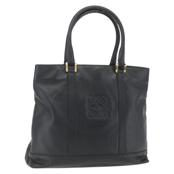 LOEWE Anagram Tote Bag Leather Black Gold Auth 162466