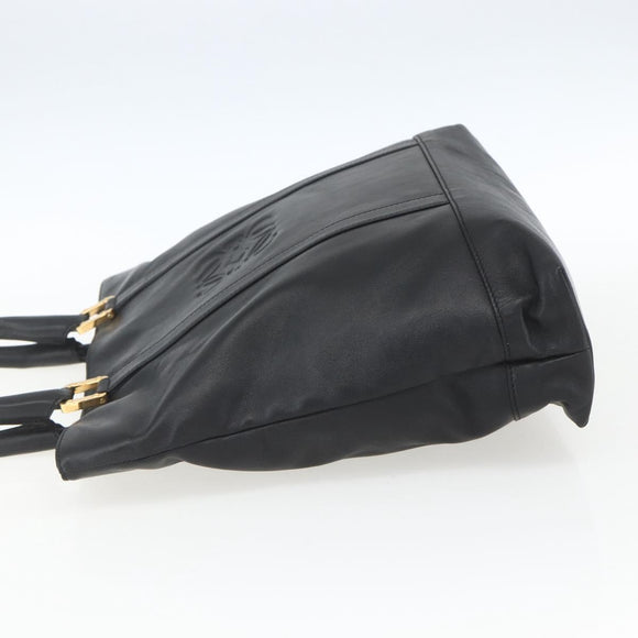 LOEWE Anagram Tote Bag Leather Black Gold Auth 162466