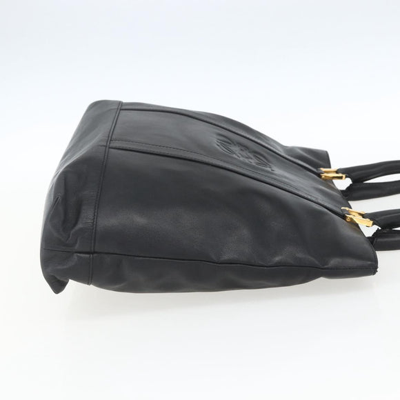 LOEWE Anagram Tote Bag Leather Black Gold Auth 162466