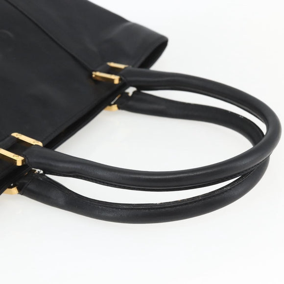 LOEWE Anagram Tote Bag Leather Black Gold Auth 162466