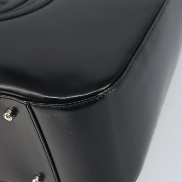 GUCCI Tote Bag Patent leather Black Silver 000 1013 0504 Auth 162467