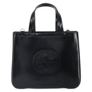 GUCCI Tote Bag Patent leather Black Silver 000 1013 0504 Auth 162467-2