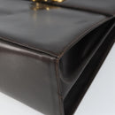 Salvatore Ferragamo Gancini Hand Bag Leather 2way Brown Gold Auth 162468-15