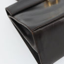 Salvatore Ferragamo Gancini Hand Bag Leather 2way Brown Gold Auth 162468-16