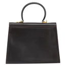 Salvatore Ferragamo Gancini Hand Bag Leather 2way Brown Gold Auth 162468-2