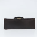 Salvatore Ferragamo Gancini Hand Bag Leather 2way Brown Gold Auth 162468-5