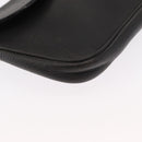 DELVAUX Ketten-Umhängetasche Leder Schwarz Gold Auth 162472-8