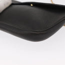 DELVAUX Ketten-Umhängetasche Leder Schwarz Gold Auth 162472-15
