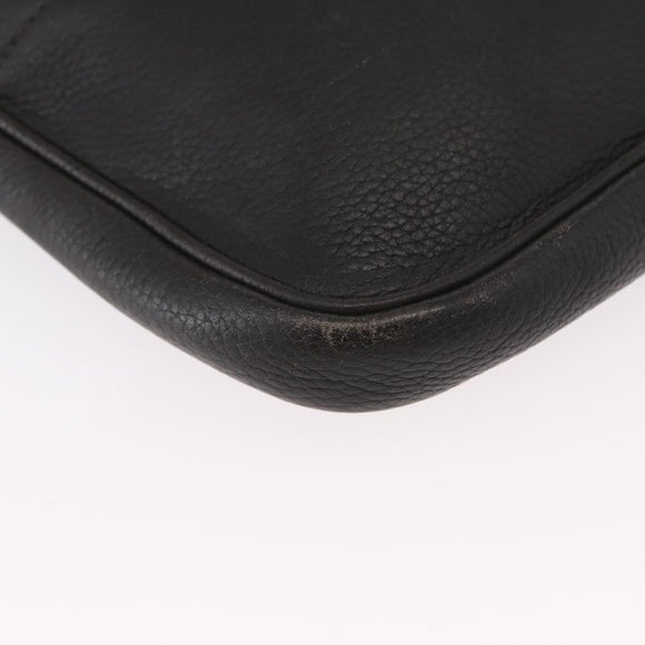 DELVAUX Ketten-Umhängetasche Leder Schwarz Gold Auth 162472