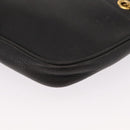 DELVAUX Ketten-Umhängetasche Leder Schwarz Gold Auth 162472-17