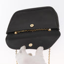 DELVAUX Ketten-Umhängetasche Leder Schwarz Gold Auth 162472-9