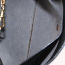 DELVAUX Ketten-Umhängetasche Leder Schwarz Gold Auth 162472-20