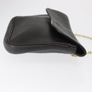 DELVAUX Ketten-Umhängetasche Leder Schwarz Gold Auth 162472-3