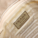 PRADA Hand Bag Satin Beige Auth 162473-10