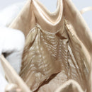 PRADA Hand Bag Satin Beige Auth 162473-18