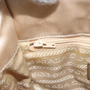 PRADA Hand Bag Satin Beige Auth 162473-19