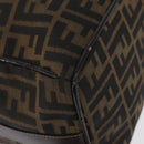 FENDI Zucca Canvas Hand Bag Black Brown Auth 162503-15