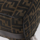 FENDI Zucca Canvas Hand Bag Black Brown Auth 162503-17