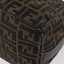 FENDI Zucca Canvas Hand Bag Black Brown Auth 162503-18