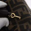 FENDI Zucca Canvas Hand Bag Black Brown Auth 162503-9