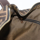 FENDI Zucca Canvas Hand Bag Black Brown Auth 162503-24