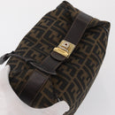 FENDI Zucca Canvas Hand Bag Black Brown Auth 162503-6