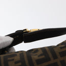 FENDI Zucca Canvas Hand Bag Black Brown Auth 162503-14