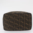 FENDI Zucca Canvas Hand Bag Black Brown Auth 162503-5